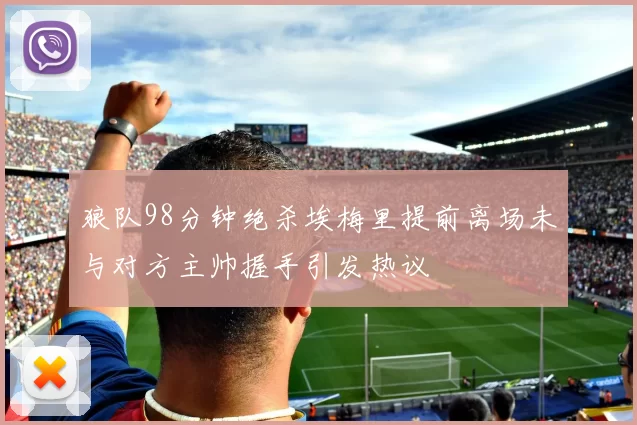 狼队98分钟绝杀埃梅里提前离场未与对方主帅握手引发热议